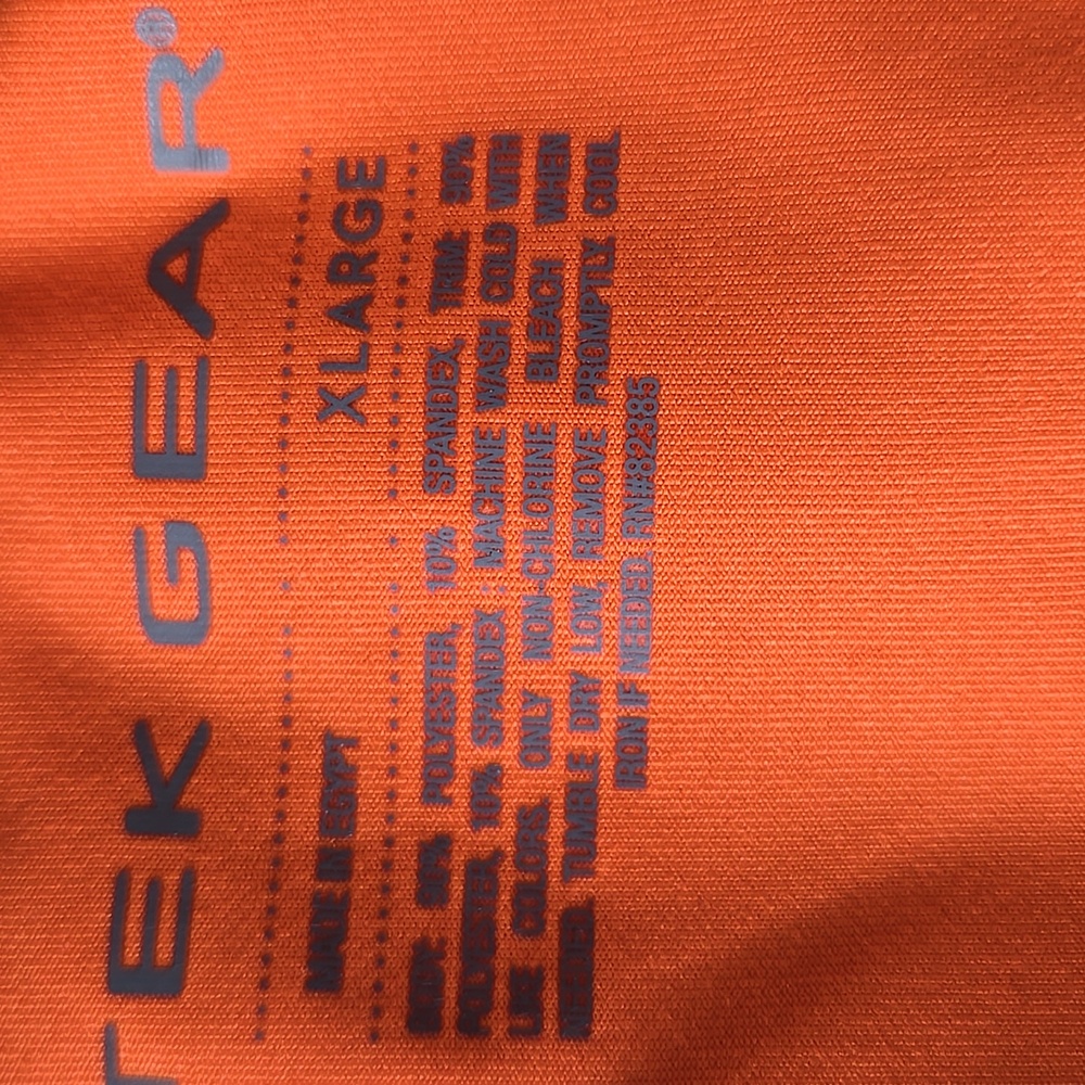 Tek Gear Performance Training Orange Sleeveless Tank Size X-Large - Picture 5 of 5